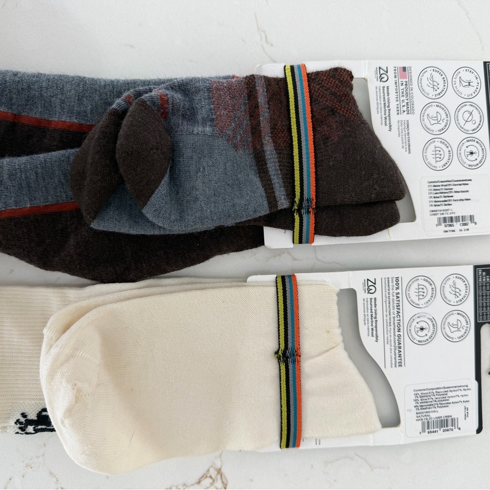 Smartwool Unisex Ski and Hike Liner Socks - NWT - BUNDLE of TWO Pair/ large - Picture 8 of 8